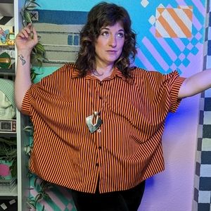 Balloon Blouse Halloween Striped Tim Burton